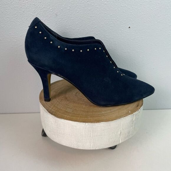 Bella Vita Blue Leather Suede Heels with Silver Studs Size 7.5W EUC - Picture 4 of 7